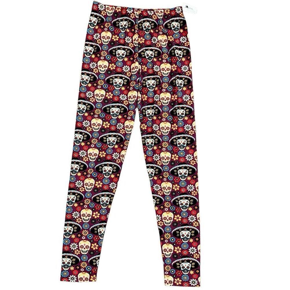 New! NWT Dream Leggings Day of the Dead Skulls One Size